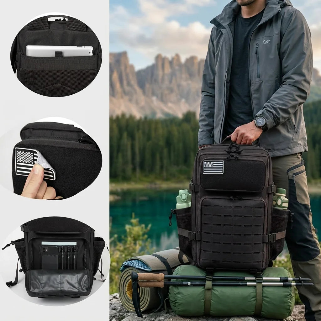 ReFire Gear Tactical Backpack Molle Webbing Large Capacity Hiking Rucksack