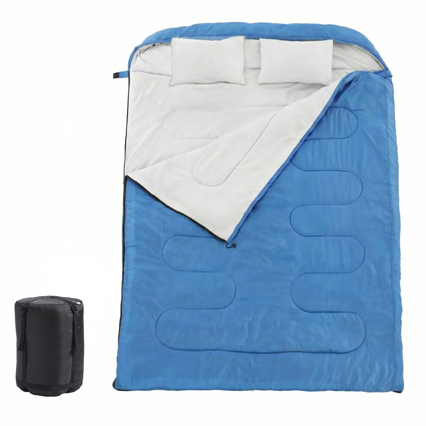 Portable Double Sleeping Bag For Adults With Comfortable Pillow