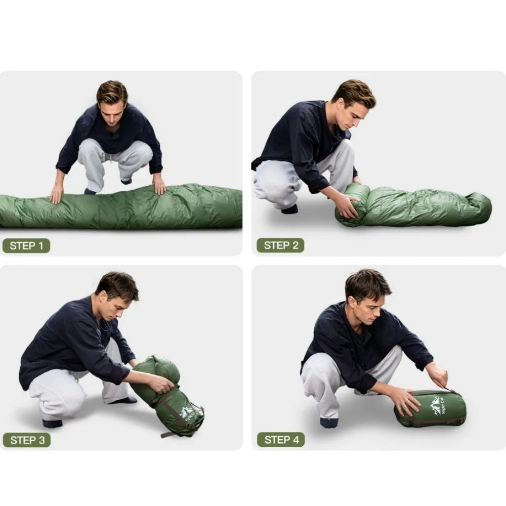 Night Cat Down Sleeping Bag: 600 Fill Power Duck Down 32-59 ℉ Backpacking Mummy Sleeping Bags Ultralight for Adults Outdoor Camping Hiking