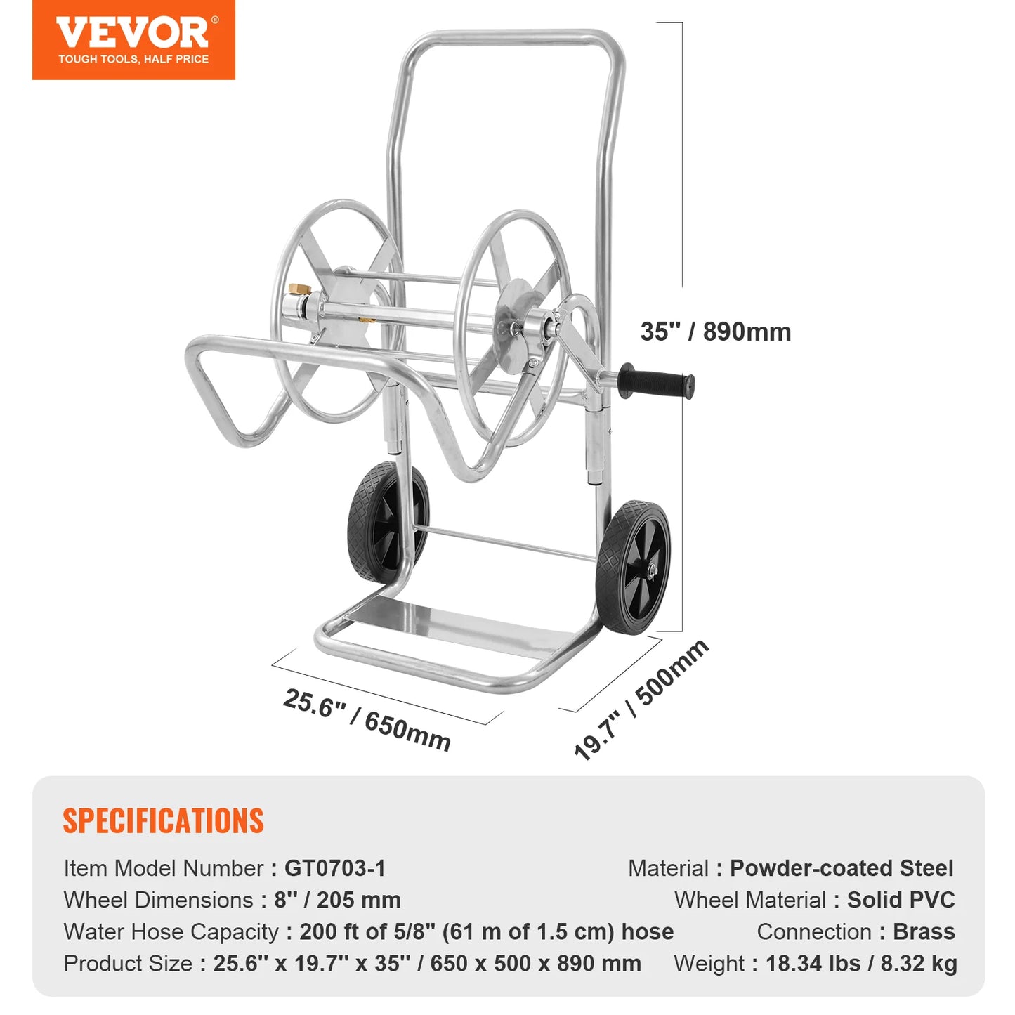 SucceBuy Hose Reel Cart 250ft Heavy Duty Garden Water Yard Planting w/ Basket Effortless Roll-up Versatile Application Steel