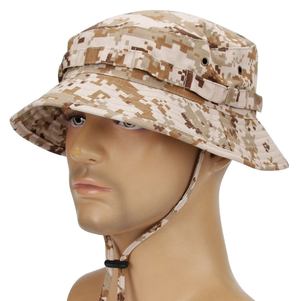 Camouflage Boonie Hat Outdoor Hiking Fishing Hunting Camo Bucket Hat Packable Travel Summer Beach Hat For Women And Men