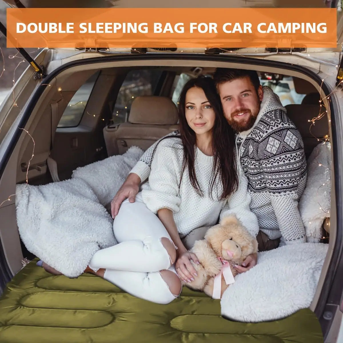 Double Camping Sleeping Bag Ultralight Waterproof 4 Season Warm Envelope Backpacking Sleeping Bags for Outdoor Traveling Hiking