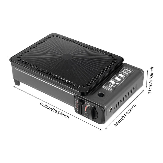 Portable Camping Grill Gas Stove, Butane Gas Burning Grill, Barbecue Grill Cooker for Ooutdoor Grilled Meat, Vegetables