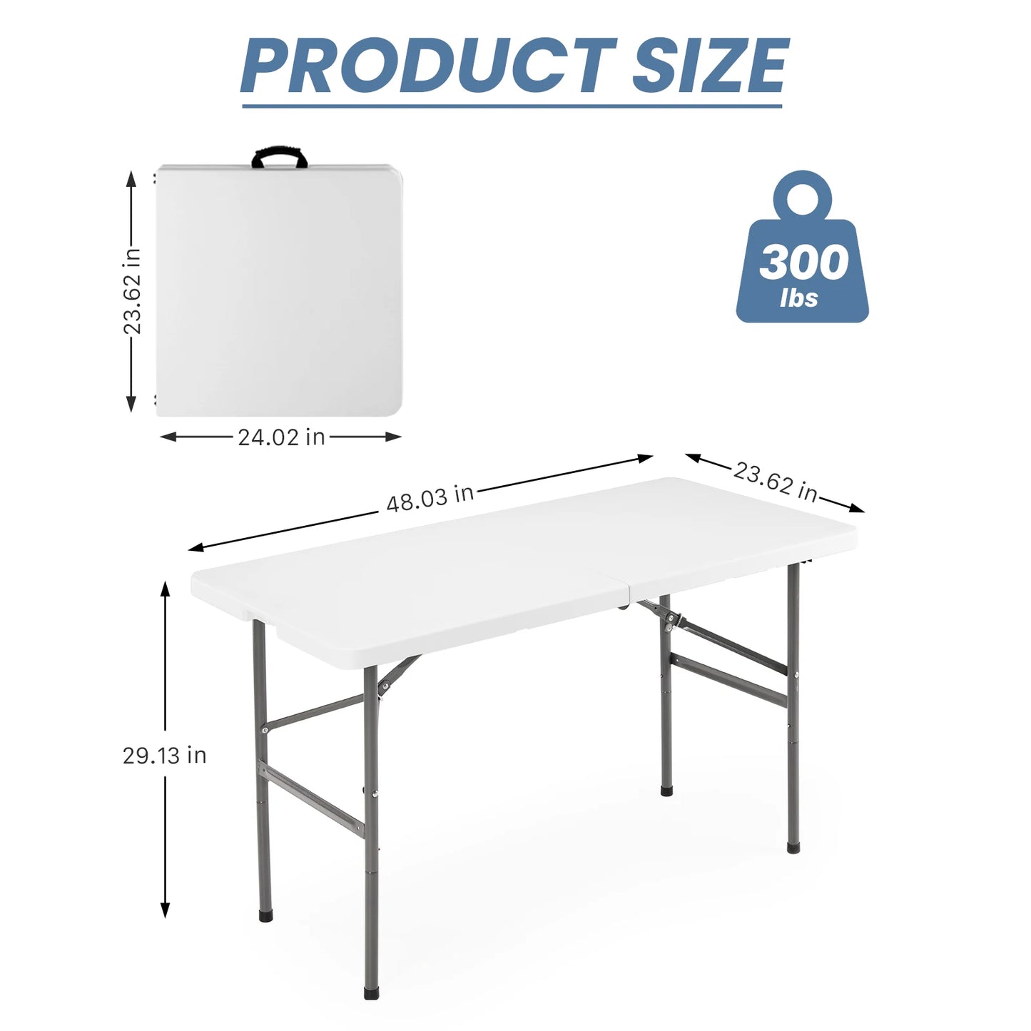 JHK Portable Folding Camping Table With Safety Lock Carry Handle