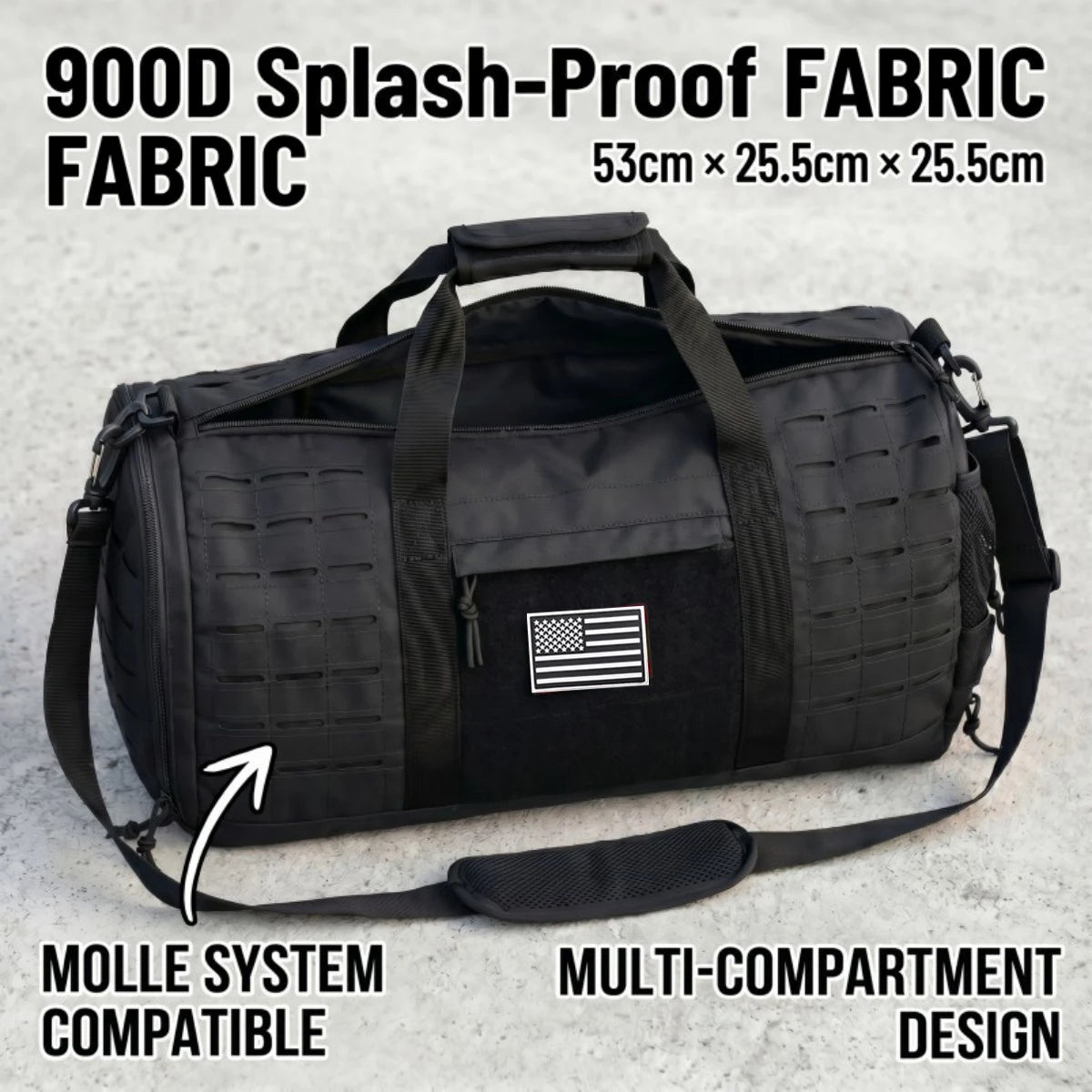 40L Large Tactical Travel Duffle Bag Multi Purpose Weekender Bag With Separate Shoe Compartment Carry On Hand Shoulder Crossbody Bag For Travel Camping Workout Climbing Outdoor Sports Gear Storage Bag