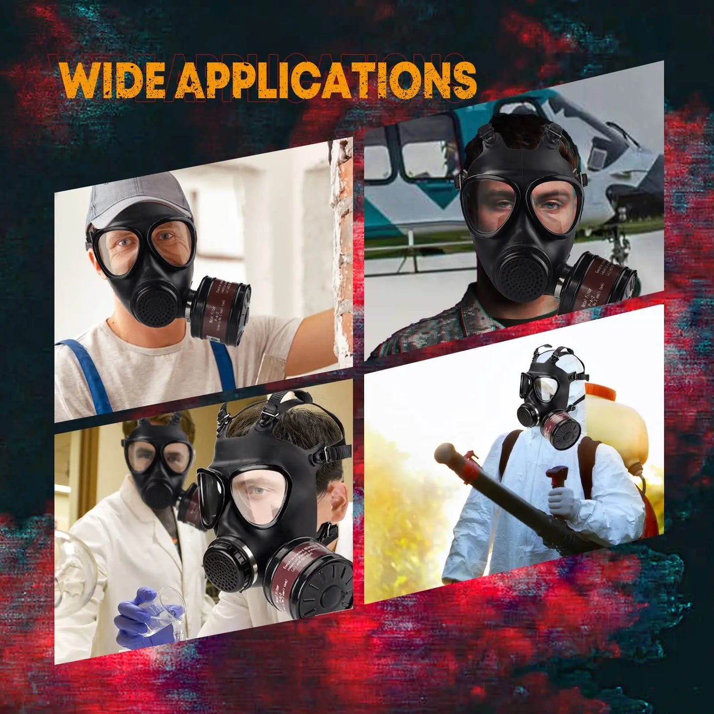 87 Full Face Gas Mask Chemical Prevention Pollution Prevention Mask Gasmasker with 40mm Filter Activated Carbon Filter