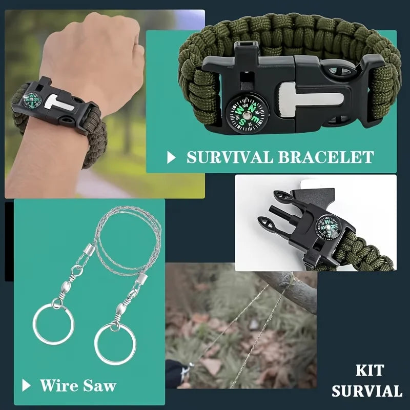 269-Piece Professional Survival Health Equipment Set with Outdoor Fire Starter Compass Multi-tool for Camping And Outdoor Adventure Suitable for Men Fathers Husbands And Women