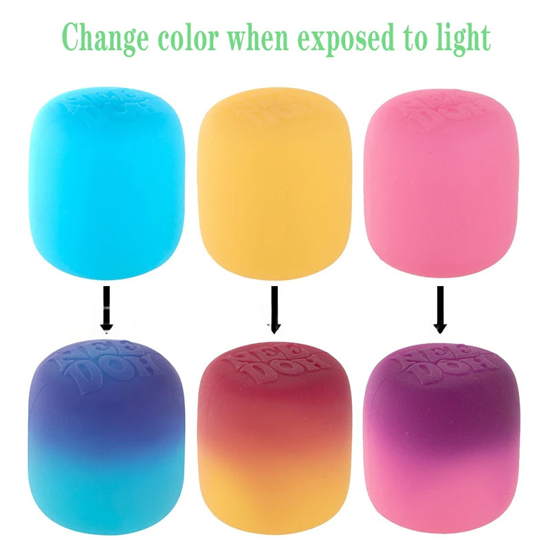 1-3PCS Color Changing Mallo Squishy Toy Soft Marshmallow Squeeze Fidget Ball Stress Relief Toy Adults Kids Sensory Play Favors