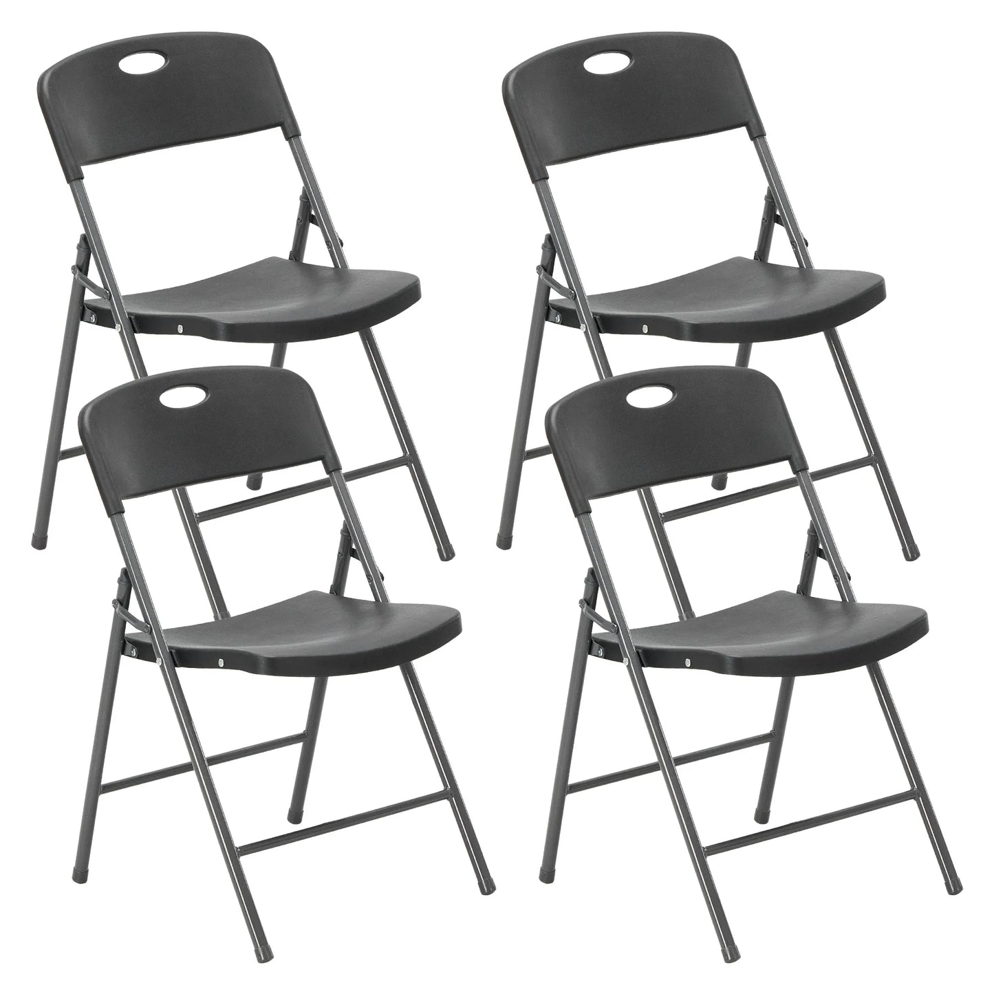 JHK Ergonomic Metal Frame Folding Dining Chairs For Home.