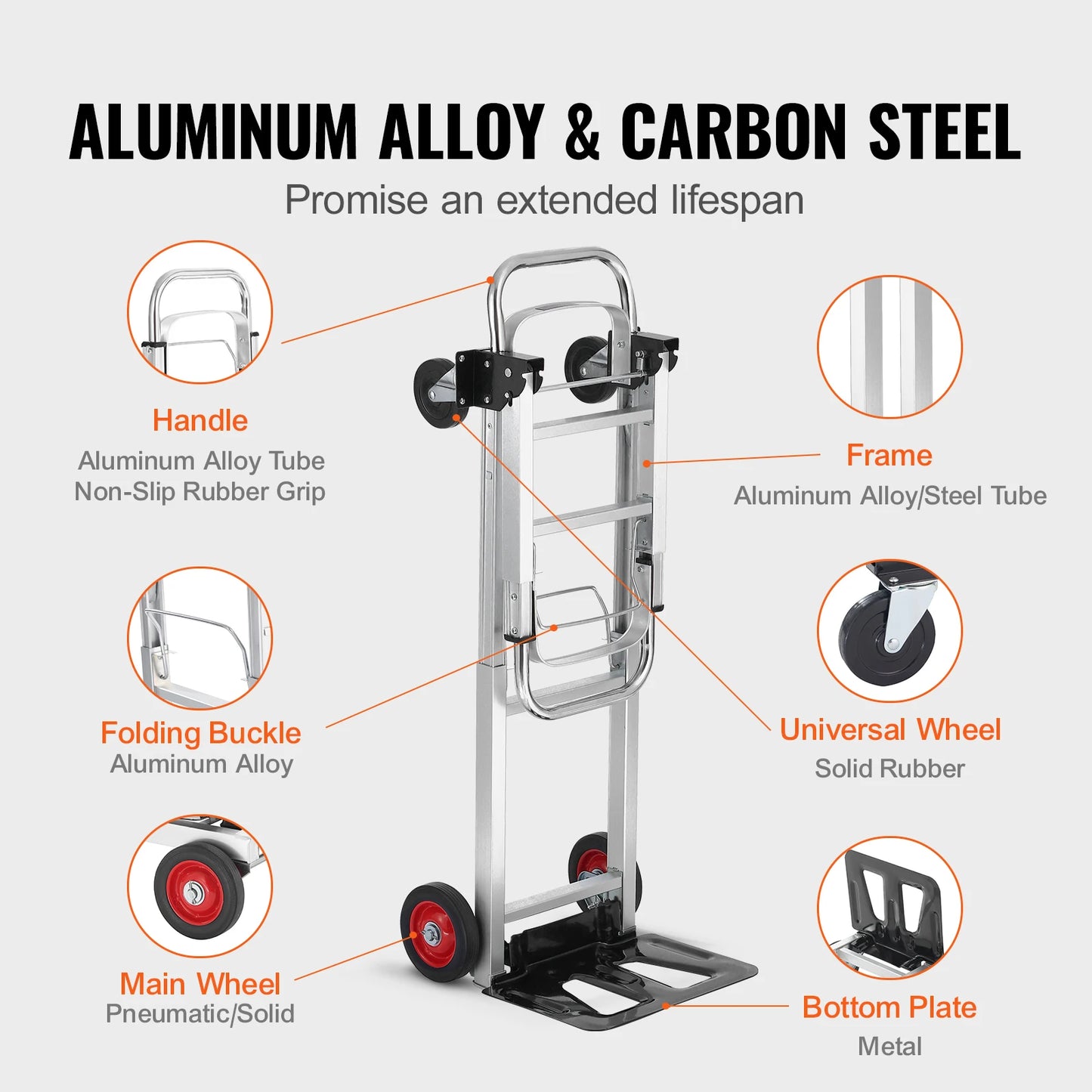 SucceBuy 400 Lb Folding Hand Truck With Wheels For Moving