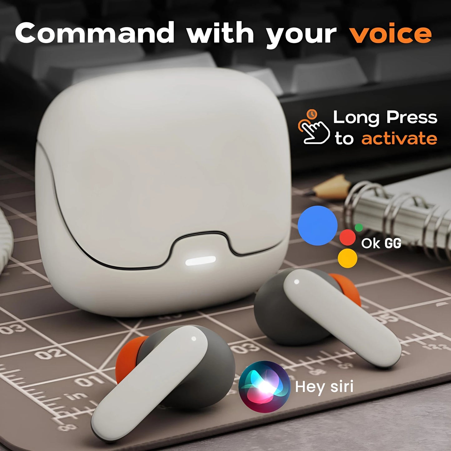 Sivir Tws Wireless Earphones With Bluetooth And Noise Cancellation