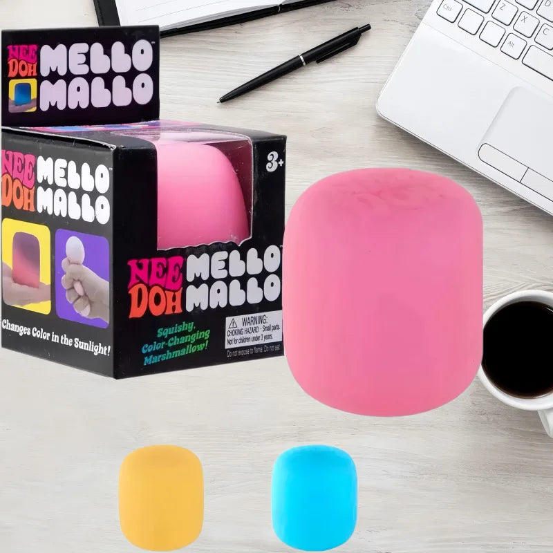 1-3PCS Color Changing Mallo Squishy Toy Soft Marshmallow Squeeze Fidget Ball Stress Relief Toy Adults Kids Sensory Play Favors