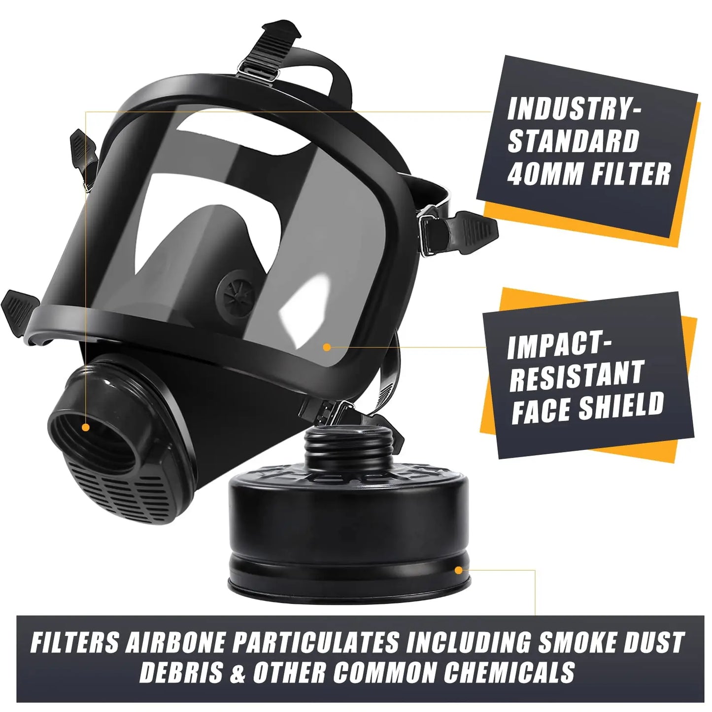 New MF14/87 Respirator, Full Face Gas Mask with Activated Carbon Filter for Vapour, Chemical, Nuclear Contamination Protection