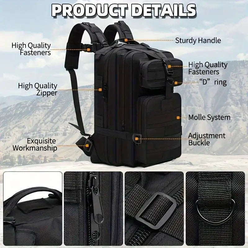 Lightweight Hiking Daypack Backpack For Tactical Outdoor Travel And Sports