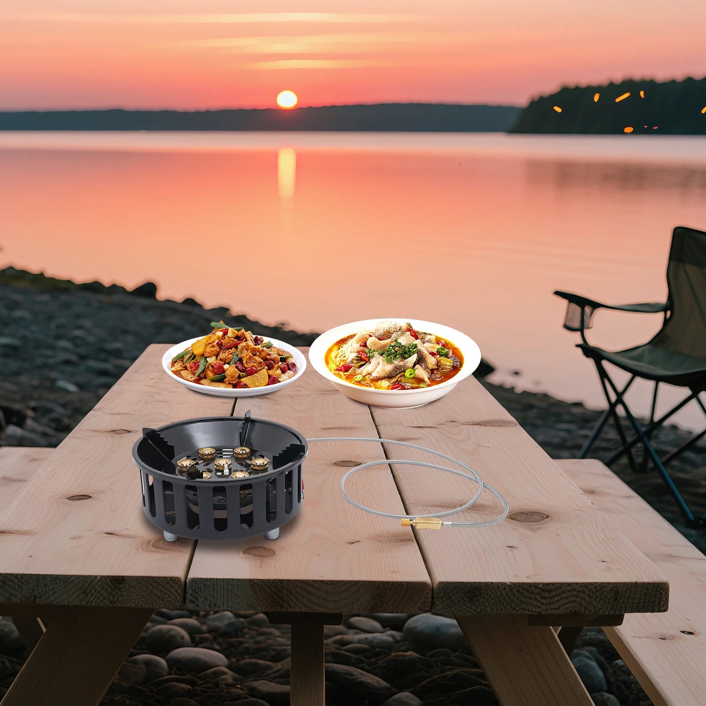 Portable Butane Propane Camping Stove With Electronic Ignition