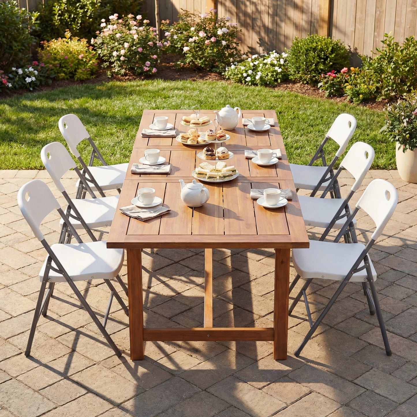 JHK Ergonomic Metal Frame Folding Dining Chairs For Home.