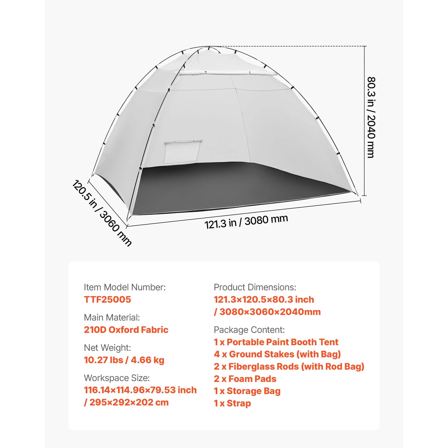 SucceBuy Portable Paint Booth Tent With Built In Floor