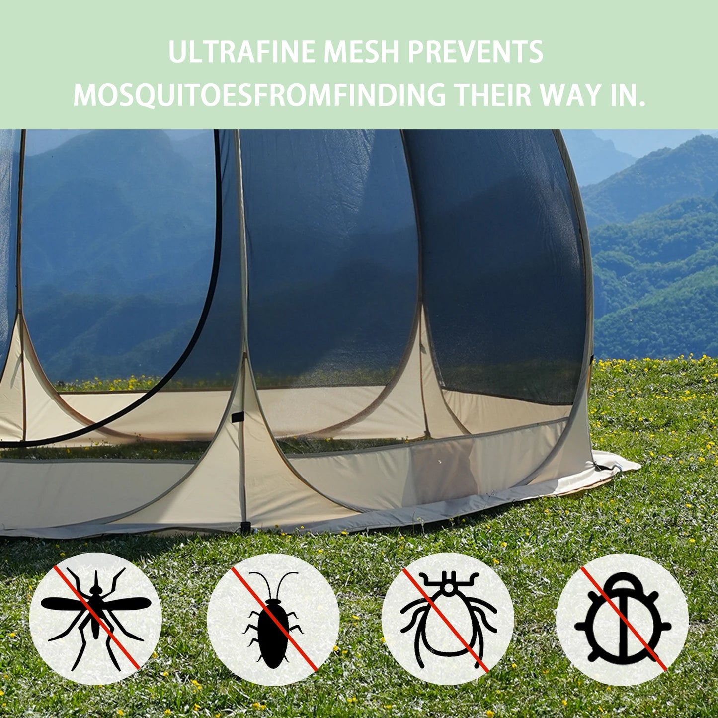 Pakicetus Portable Screen House Tent With Mosquito Net Outdoor Shelter