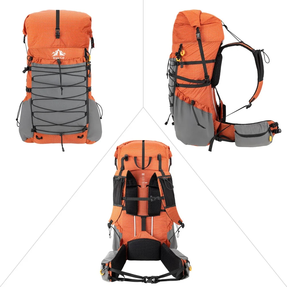 Night Cat Lightweight Internal Frame Hiking Backpack With Rain Cover