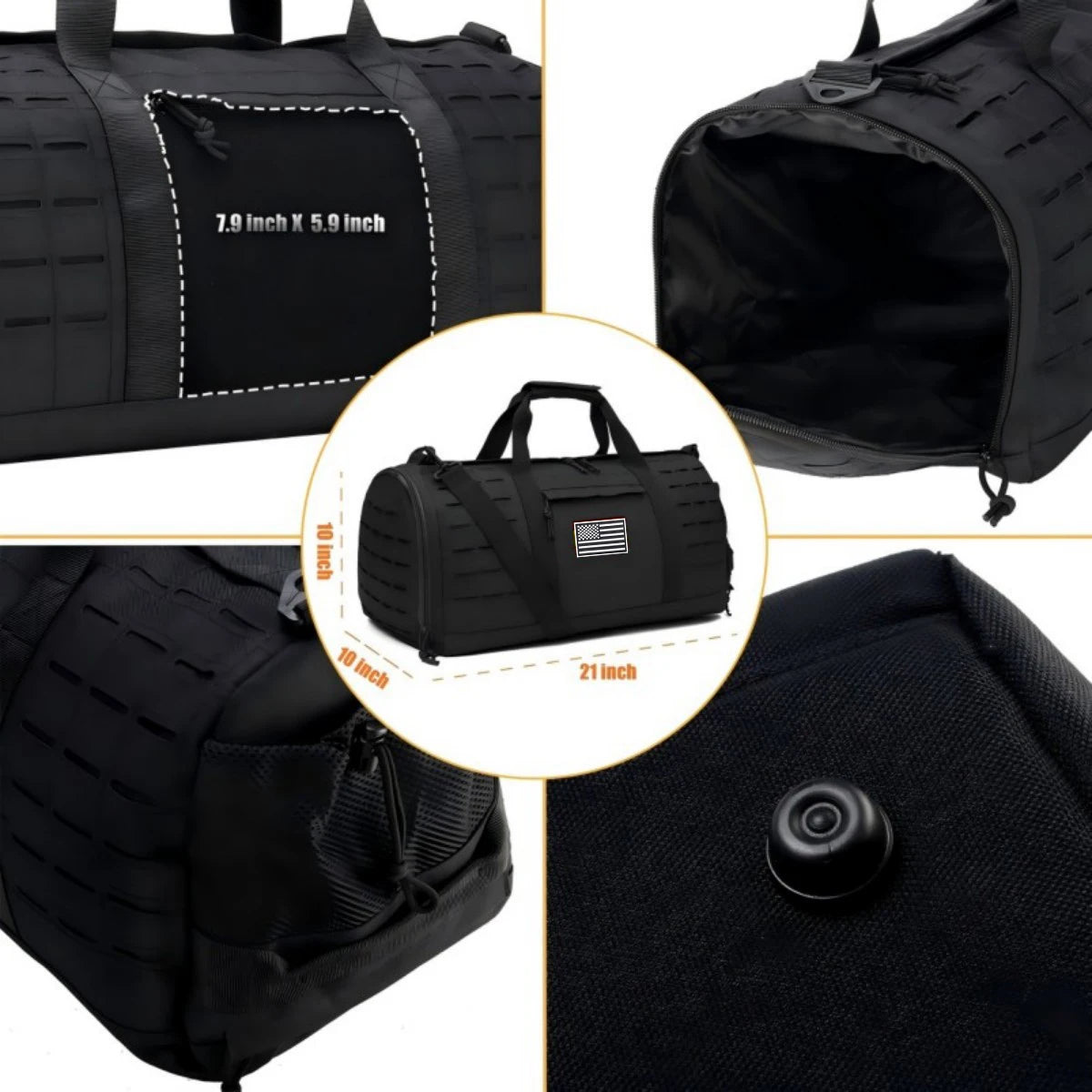 40L Large Tactical Travel Duffle Bag Multi Purpose Weekender Bag With Separate Shoe Compartment Carry On Hand Shoulder Crossbody Bag For Travel Camping Workout Climbing Outdoor Sports Gear Storage Bag