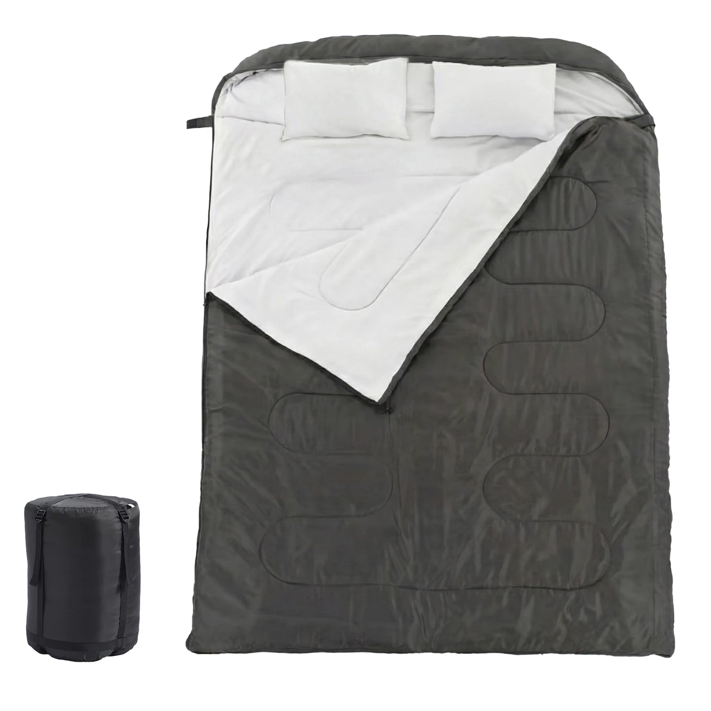 Portable Double Sleeping Bag For Adults With Comfortable Pillow