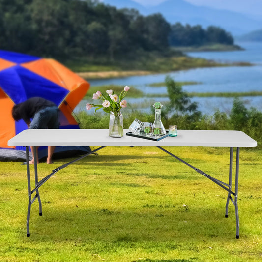 JHK Portable Folding Camping Table With Safety Lock Carry Handle