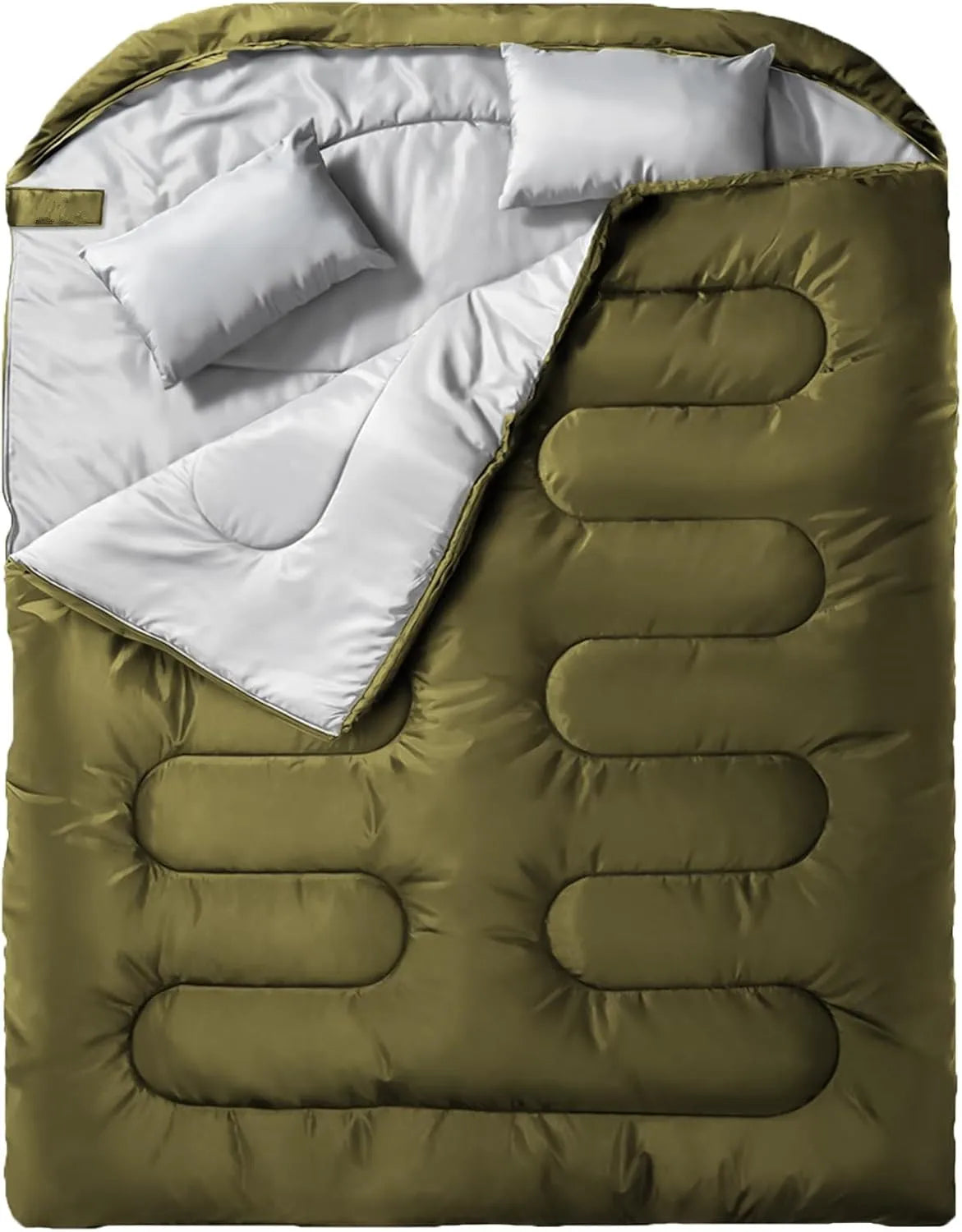 Double Camping Sleeping Bag Ultralight Waterproof 4 Season Warm Envelope Backpacking Sleeping Bags for Outdoor Traveling Hiking