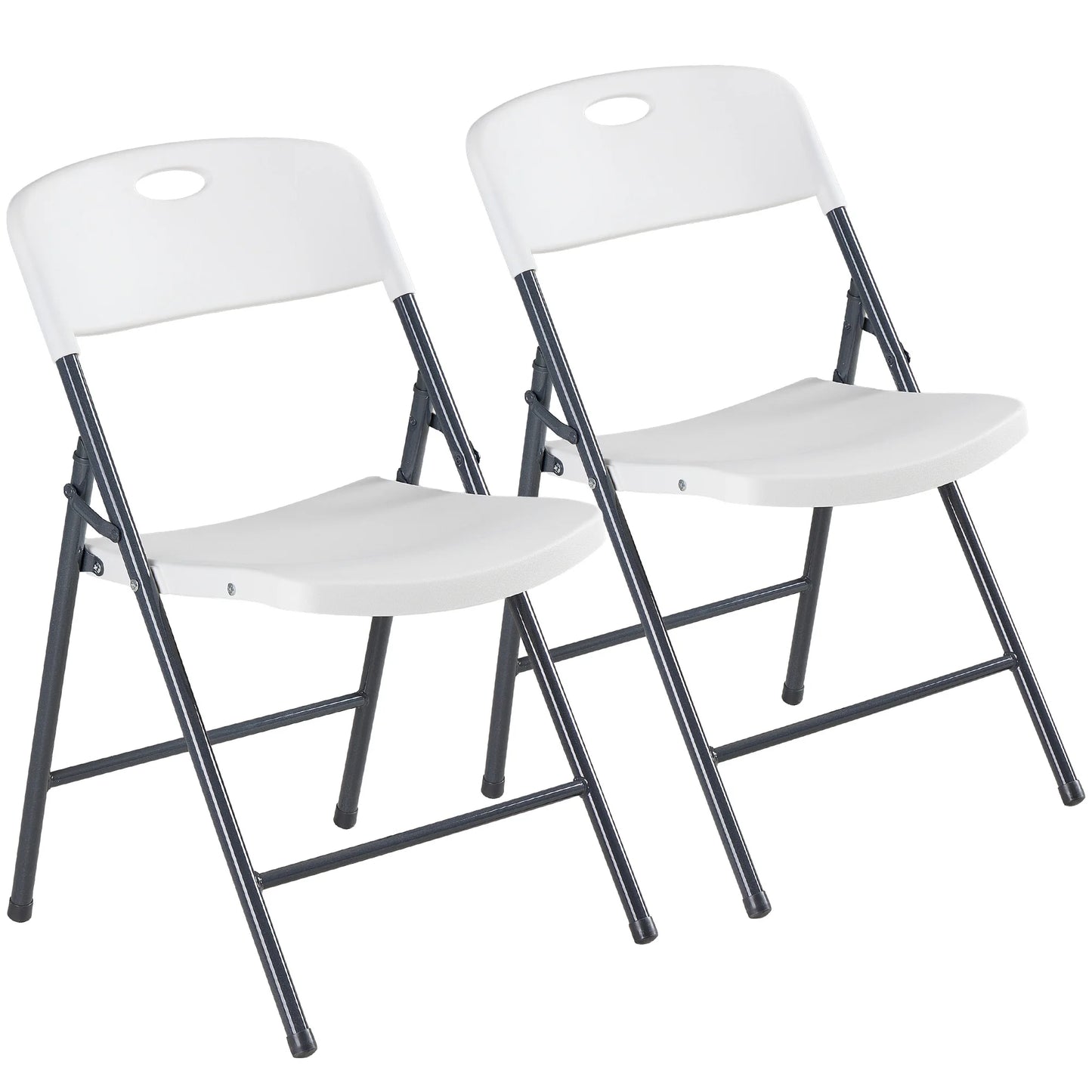 JHK Ergonomic Metal Frame Folding Dining Chairs For Home.