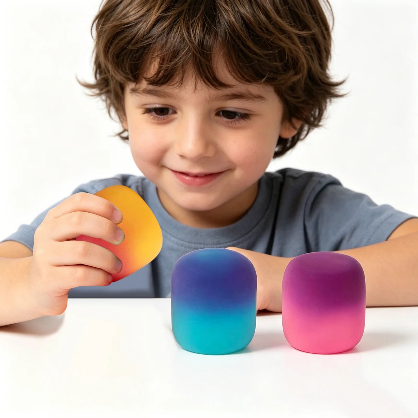 1-3PCS Color Changing Mallo Squishy Toy Soft Marshmallow Squeeze Fidget Ball Stress Relief Toy Adults Kids Sensory Play Favors