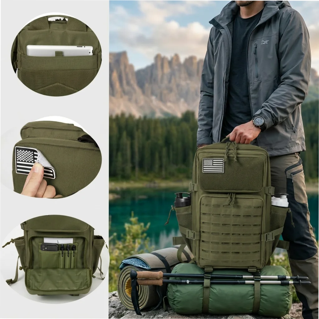 ReFire Gear Tactical Backpack Molle Webbing Large Capacity Hiking Rucksack