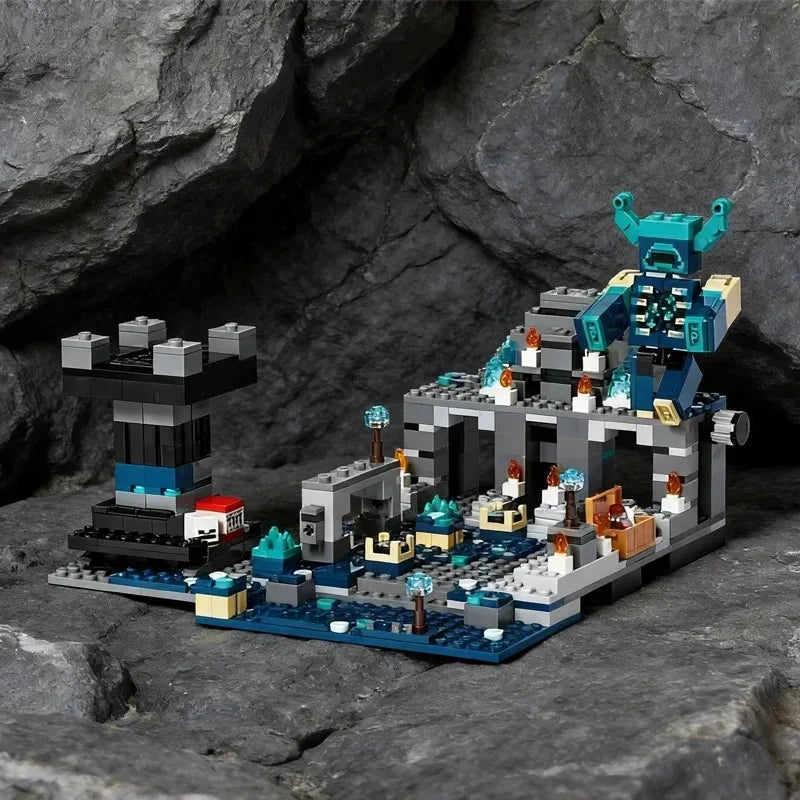 Compatible Brands Brick Sets My Pixel World Game Series Building Blocks Deep Dark Warden Boss Battle MOC Toys