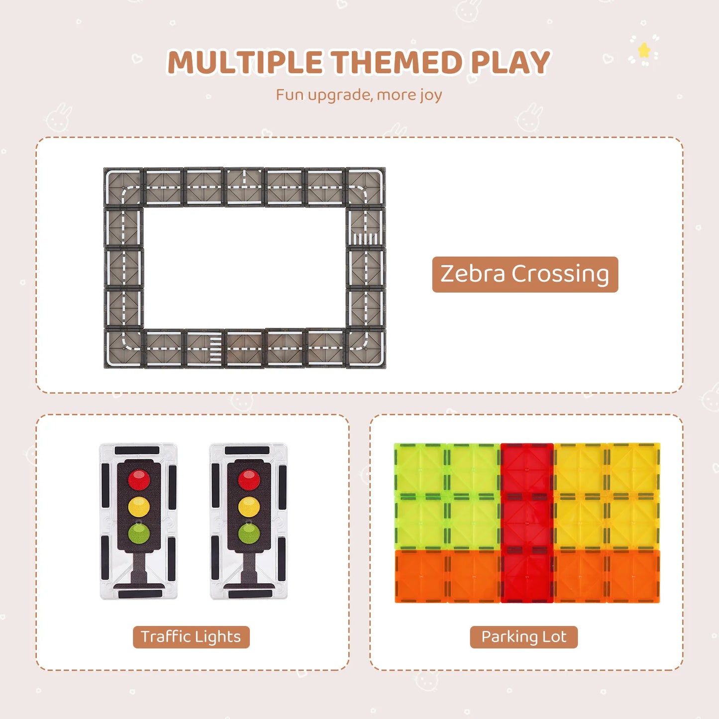 SucceBuy Magnetic Building Tile Blocks STEM Educational Kids Toy