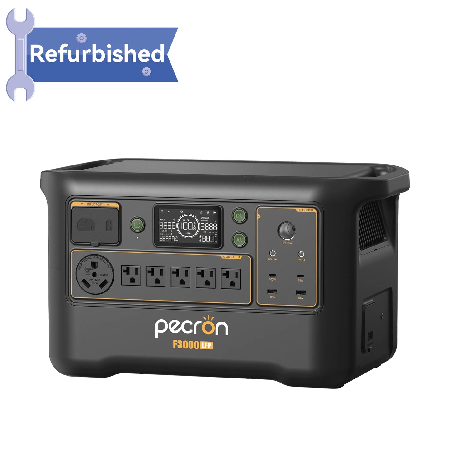 Used-Pecron Portable Power Station F3000LFP 3072Wh Solar Generator 3600W LiFePO4 Battery Home Backup For Home Camping RV