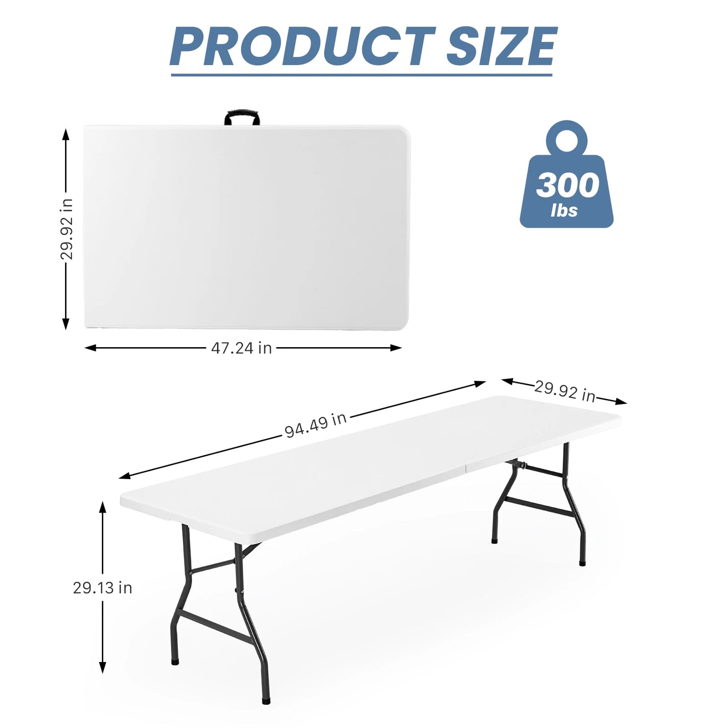 JHK Portable Folding Camping Table With Safety Lock Carry Handle