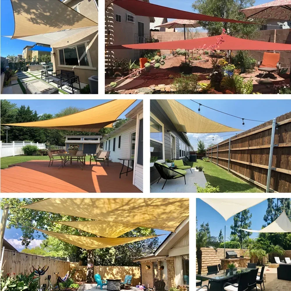Triangle Sun Shade Sail Canopy UV Block Sunshade Sails Sunscreen for Outdoor Patio Garden Backyard Awning Sunsail with Free Rope