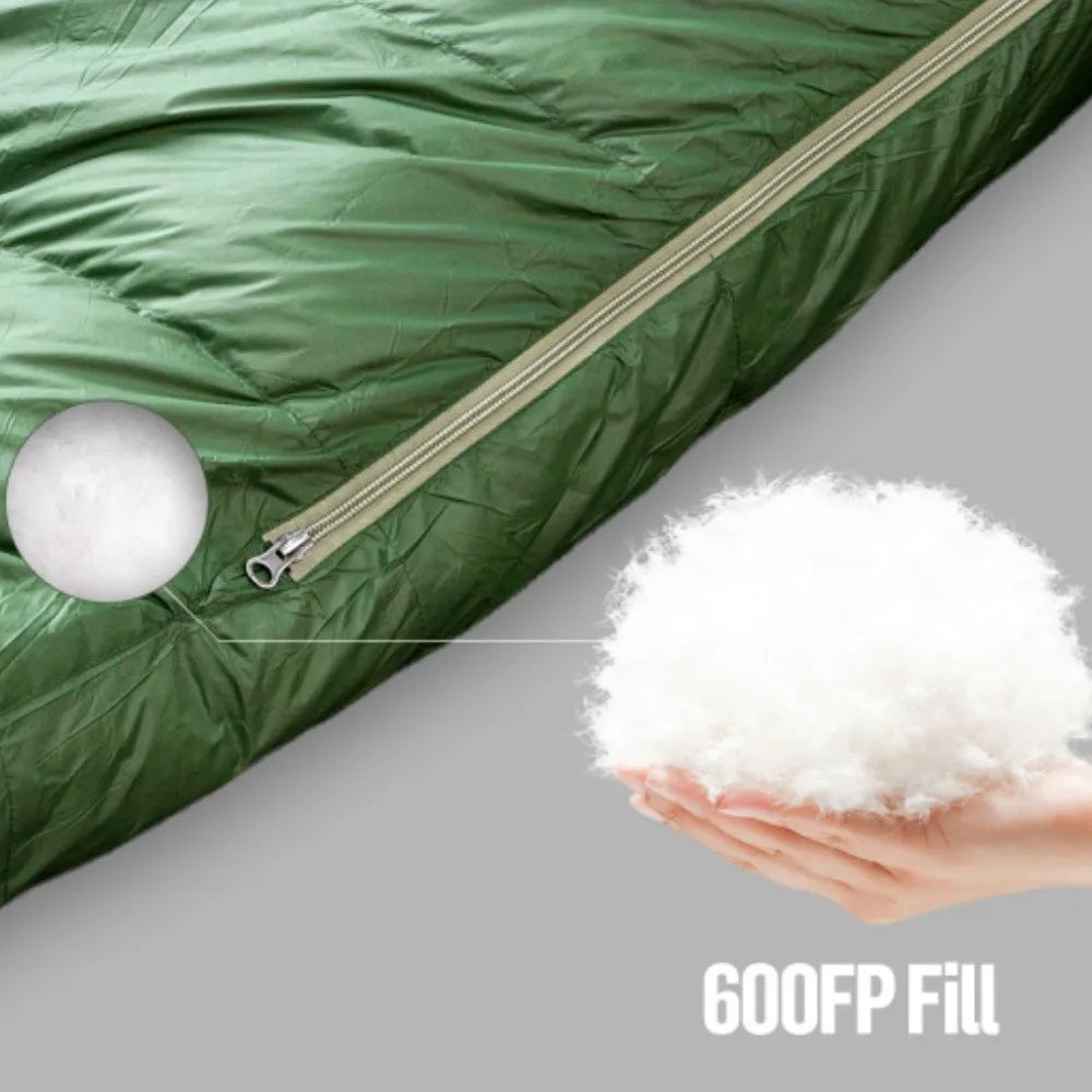 Night Cat Down Sleeping Bag: 600 Fill Power Duck Down 32-59 ℉ Backpacking Mummy Sleeping Bags Ultralight for Adults Outdoor Camping Hiking