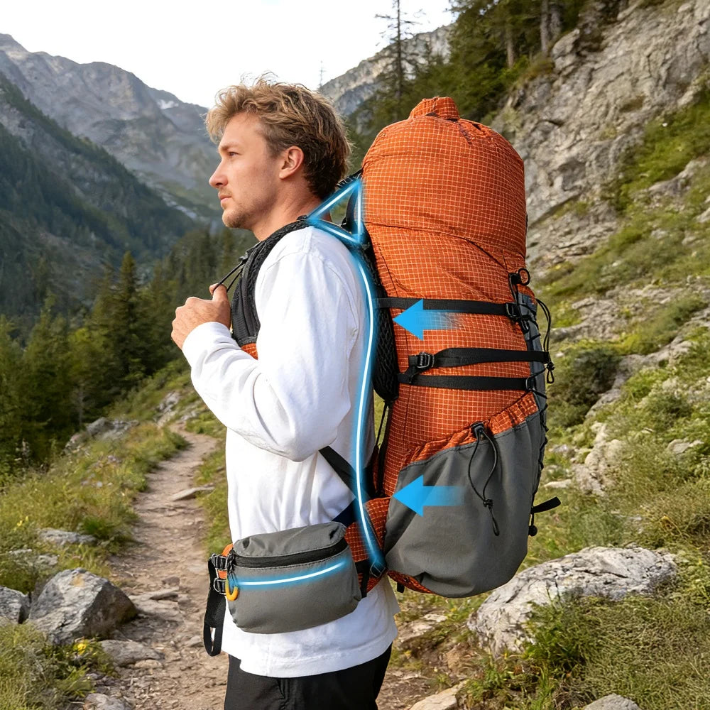 Night Cat Lightweight Internal Frame Hiking Backpack With Rain Cover