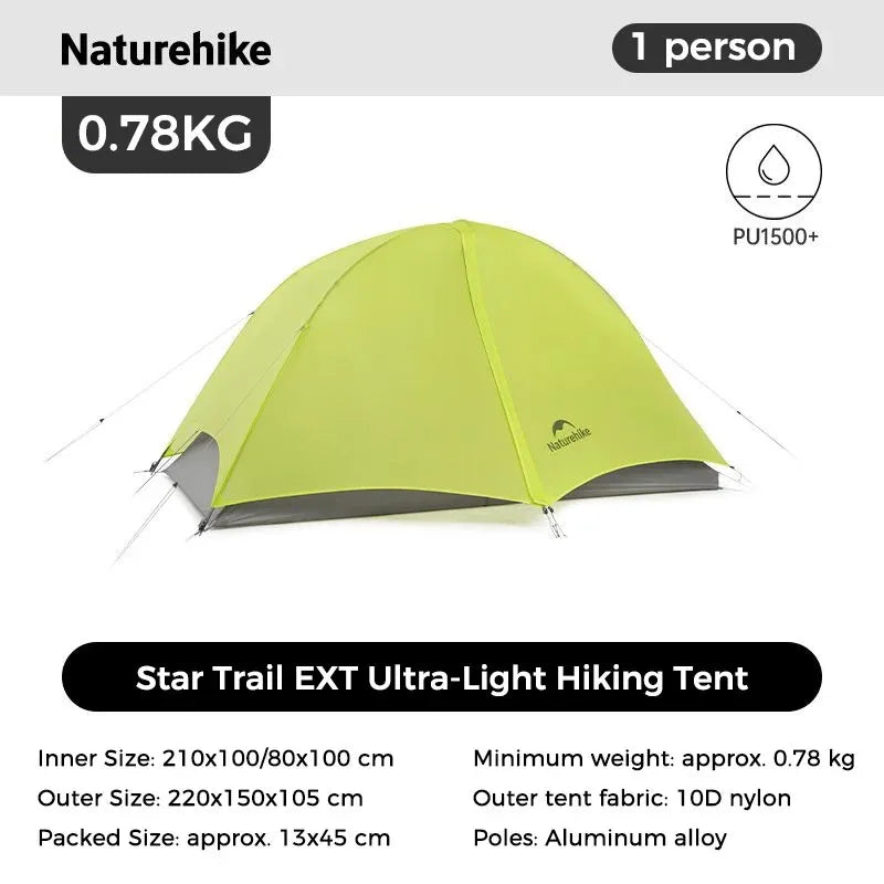 Naturehike Star Trail Extended Ultralight Double Layer Rainproof Camping Tent