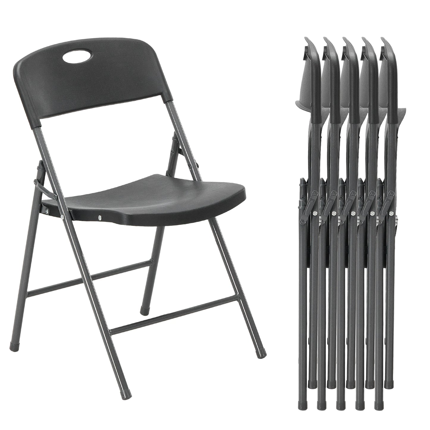 JHK Ergonomic Metal Frame Folding Dining Chairs For Home.