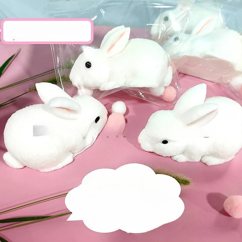 1PC White Rabbit Wet-Soft Resin Slow-Rebound Squishy Toy, Soft Anti-Burst Durable BPA-Free Odorless Non-Sticky Easy-Clean Portable Lightweight Comfort-Grip Tear-Resistant Stretchable Calming Fidget Sensory Stress Relief Play