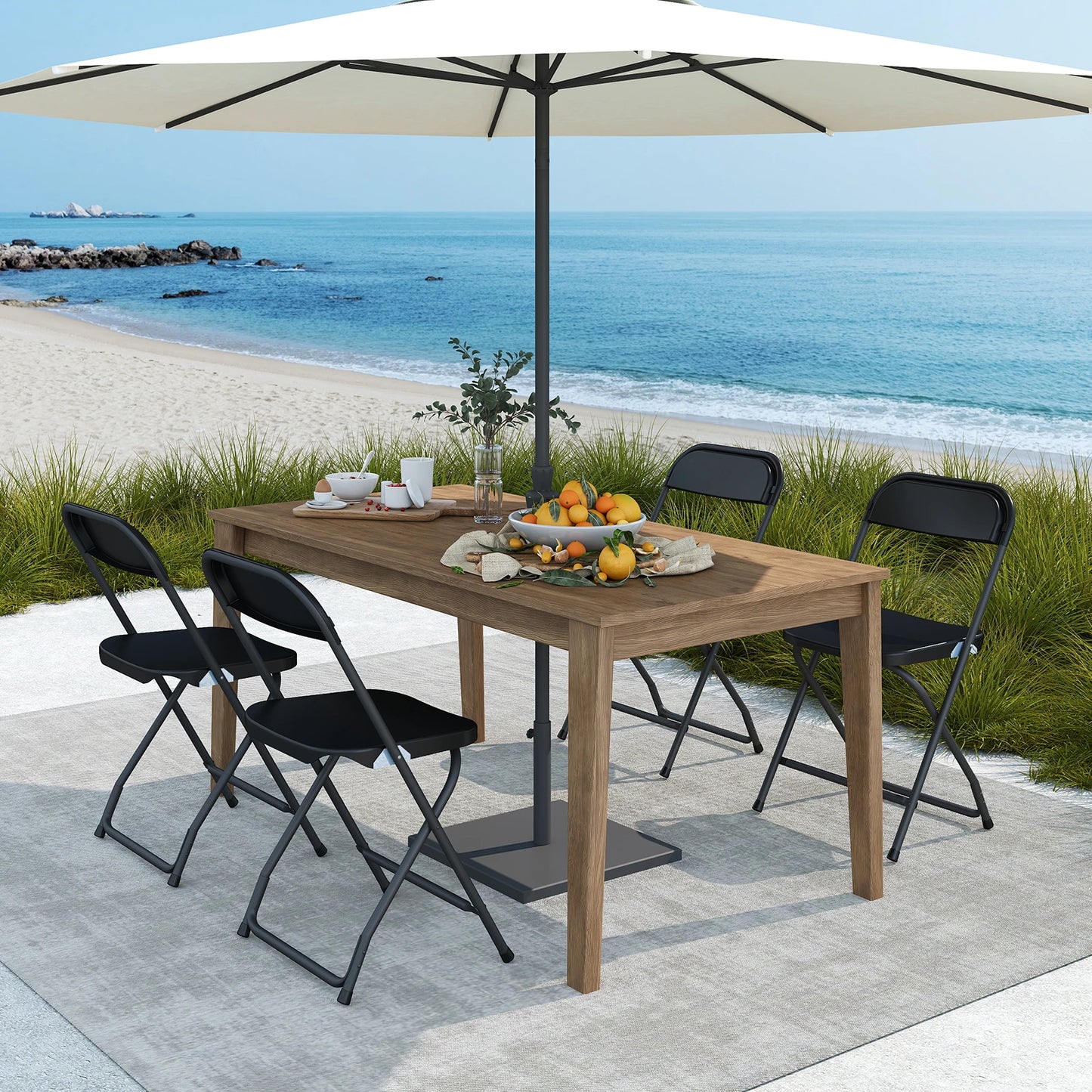 JHK Modern Folding Chair Synthetic Leather For Living Room