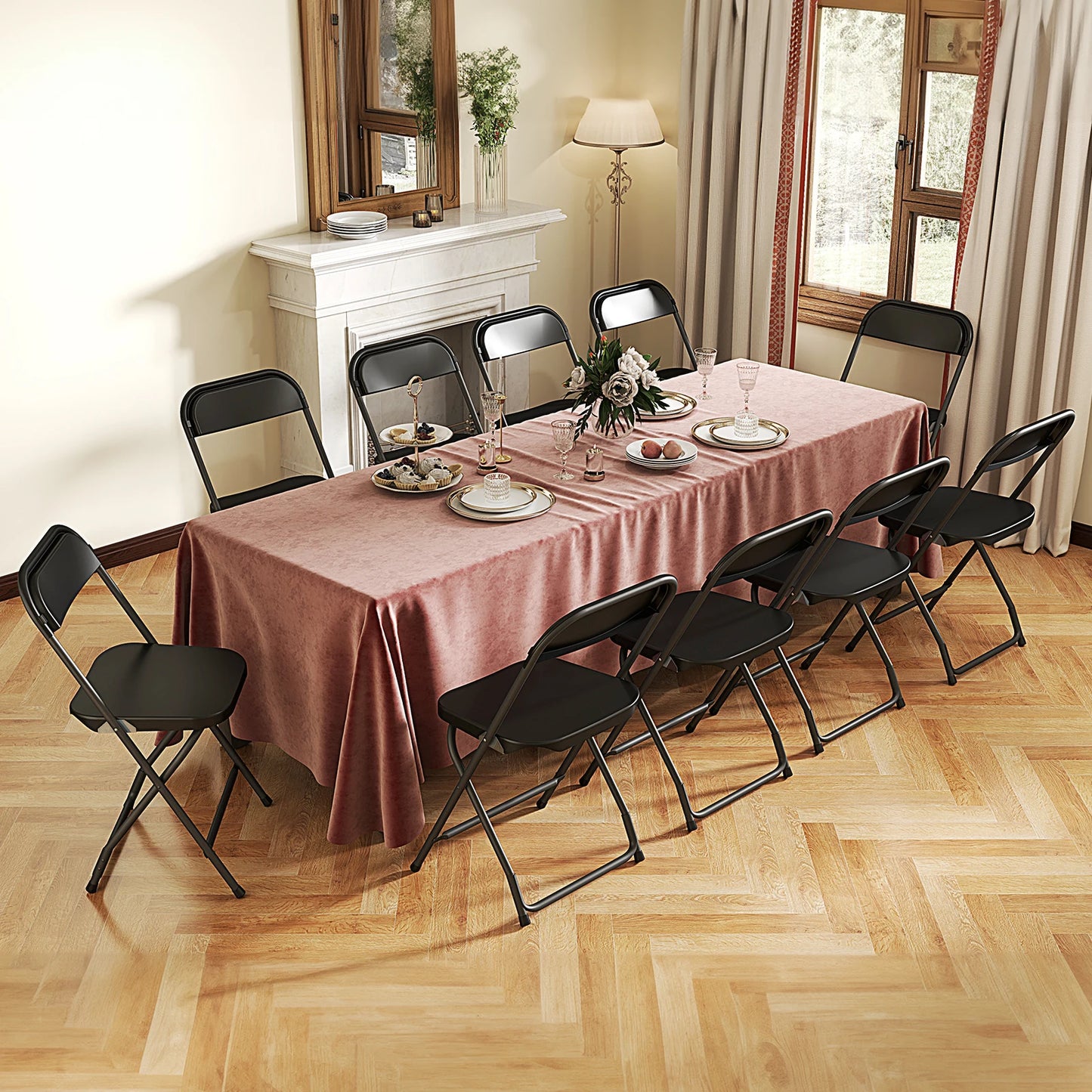 JHK Modern Folding Chair Synthetic Leather For Living Room