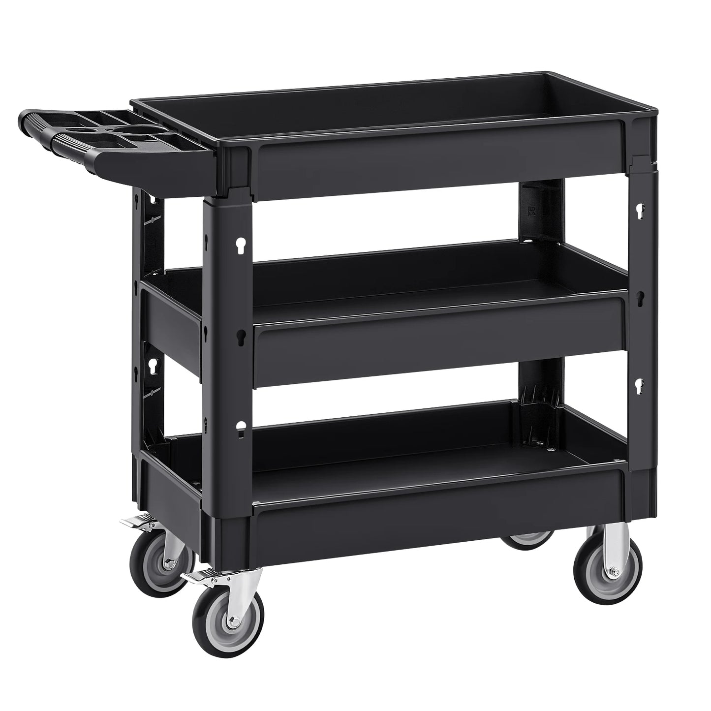 SucceBuy Utility Cart With Swivel Wheels For Warehouse Storage