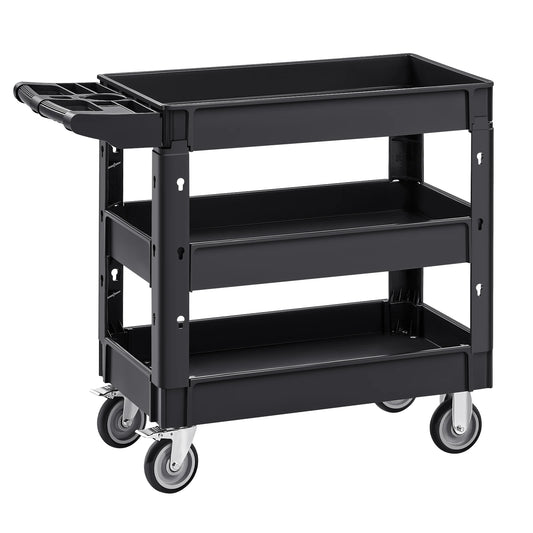 SucceBuy Utility Cart With Swivel Wheels For Warehouse Storage