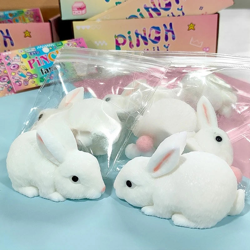 1PC White Rabbit Wet-Soft Resin Slow-Rebound Squishy Toy, Soft Anti-Burst Durable BPA-Free Odorless Non-Sticky Easy-Clean Portable Lightweight Comfort-Grip Tear-Resistant Stretchable Calming Fidget Sensory Stress Relief Play