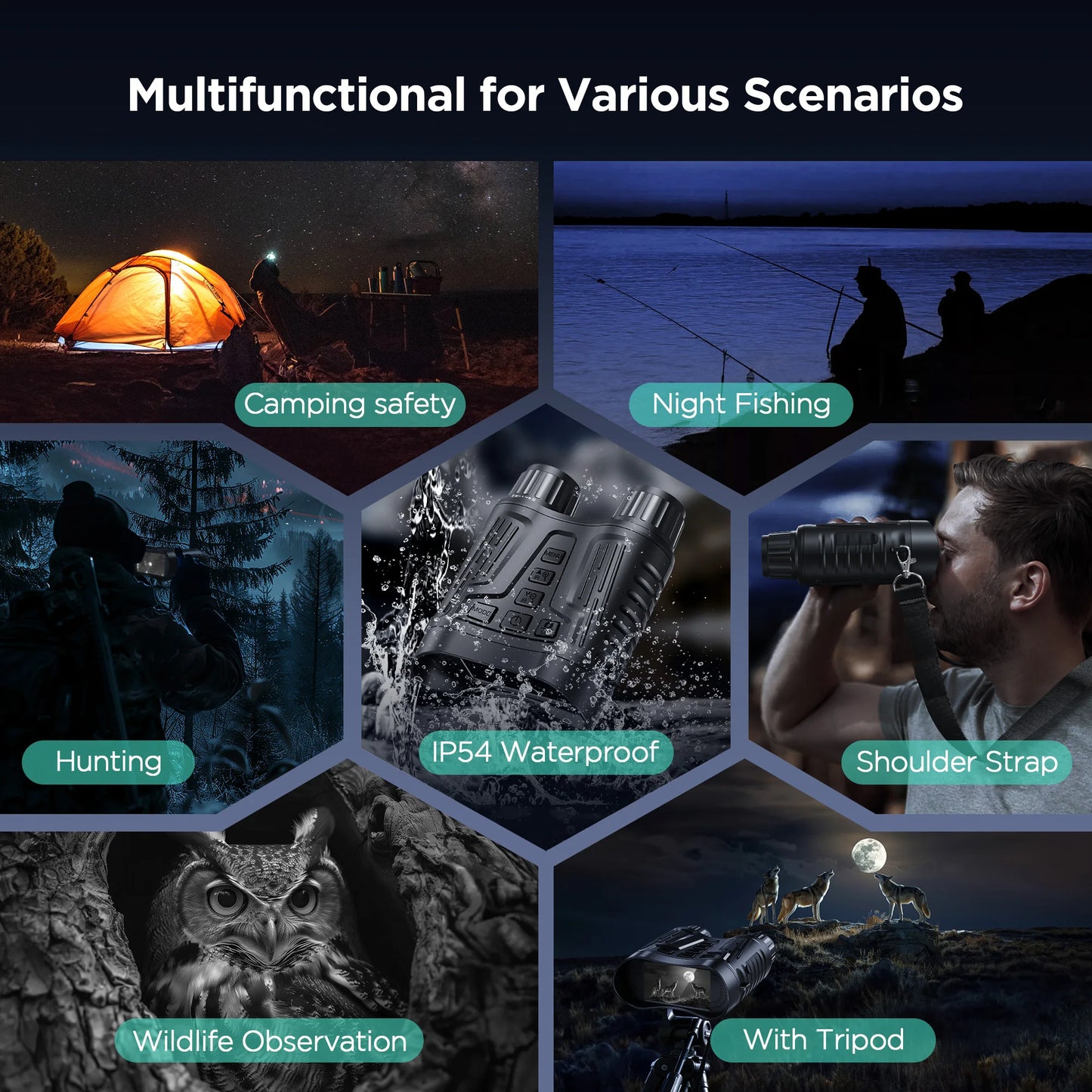 DIYIMIN Night Vision Binoculars With IR Illuminator And Video Recording