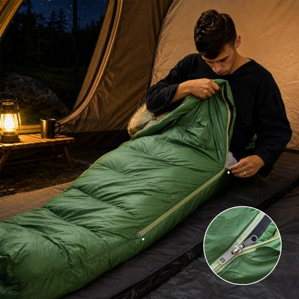 Night Cat Down Sleeping Bag: 600 Fill Power Duck Down 32-59 ℉ Backpacking Mummy Sleeping Bags Ultralight for Adults Outdoor Camping Hiking