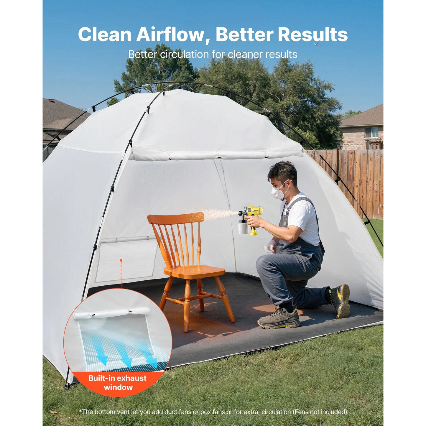 SucceBuy Portable Paint Booth Tent With Built In Floor