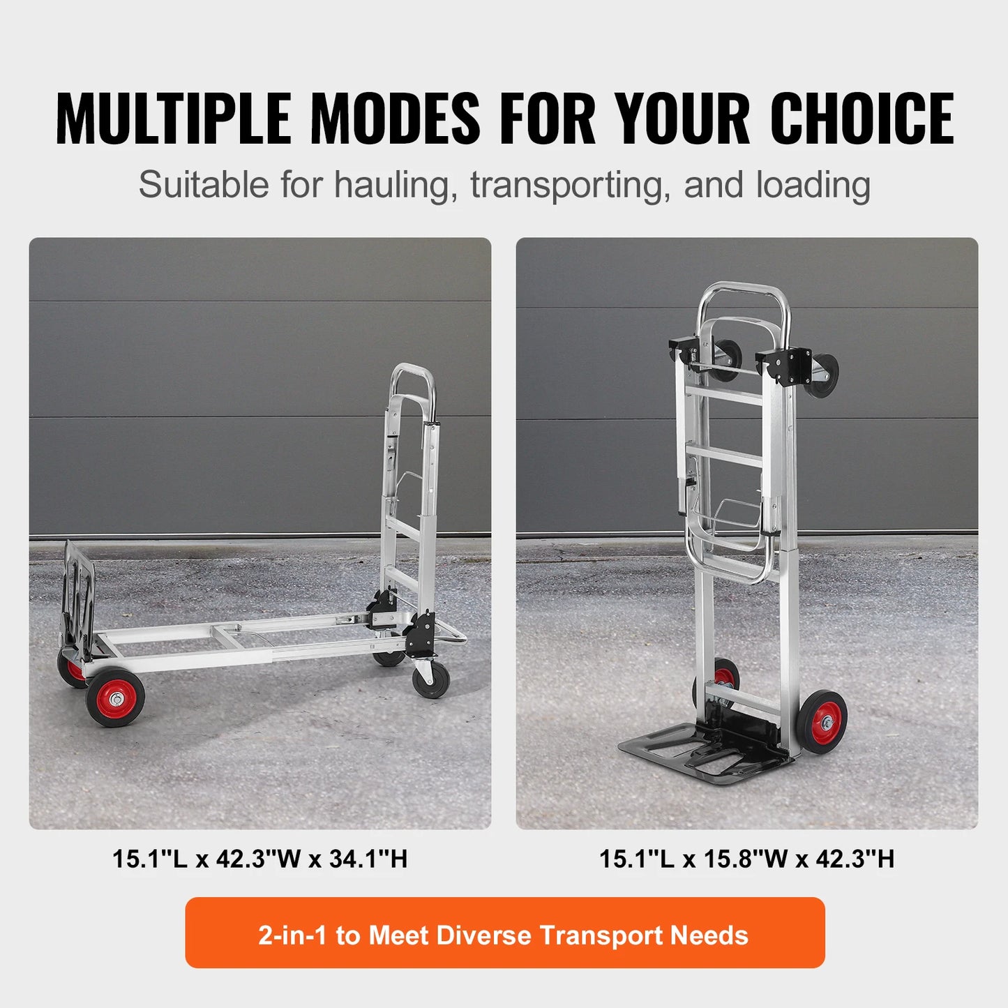 SucceBuy 400 Lb Folding Hand Truck With Wheels For Moving