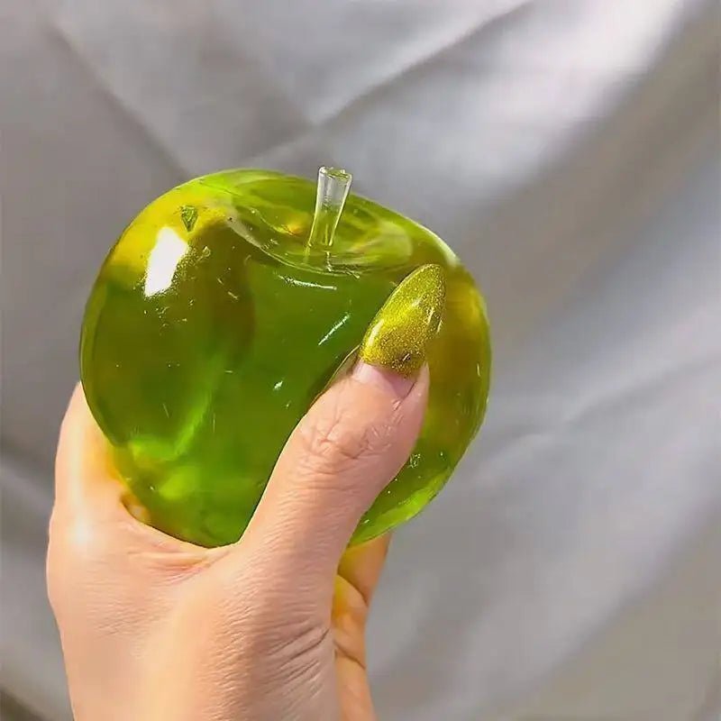Squishy Green Apple Stress Ball Soft Fidget Sensory Toy for ADHD Autism Slow Rebound Squeeze Toy for Adults Kids Christmas Gift